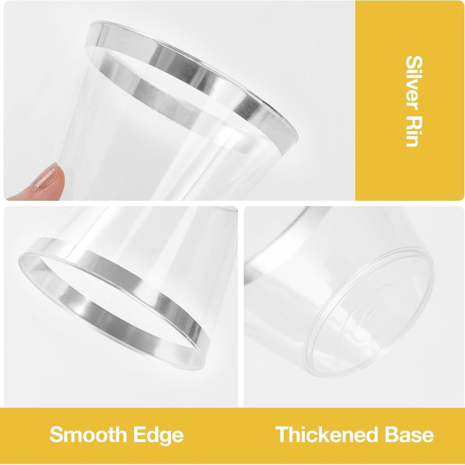 Wholesale 9-ounce transparent champagne glasses are suitable for parties, weddings, disposable champagne glasses and plastic cocktail glasses Specification drawing