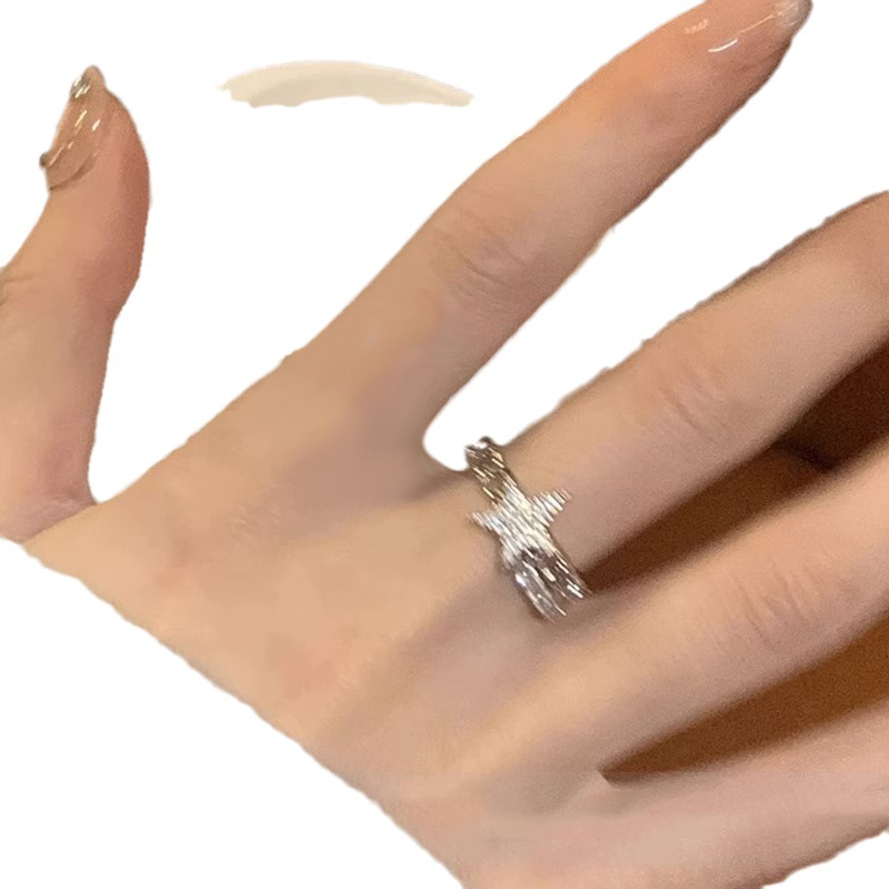 Irregular star-shaped zircon open ring for women, a niche design on Instagram, high-end, fashionable and exquisite layered ring Item Picture