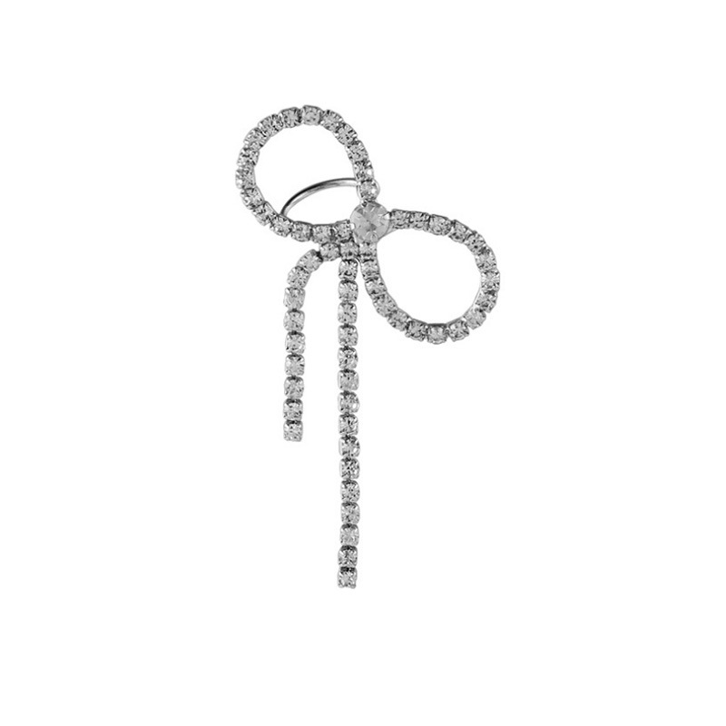 "Stunning!" Yang Kaiwen's same super ethereal full diamond bow ear bone clip, forest-style versatile ear clip without ear holes for women Item Picture