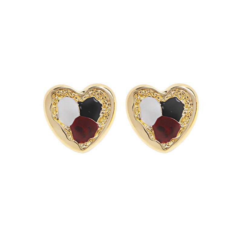 Original Instags-style golden heart-shaped earrings for women, light luxury, versatile and elegant. 925 silver needle stud earrings, a niche high-end sense of earrings Item Picture
