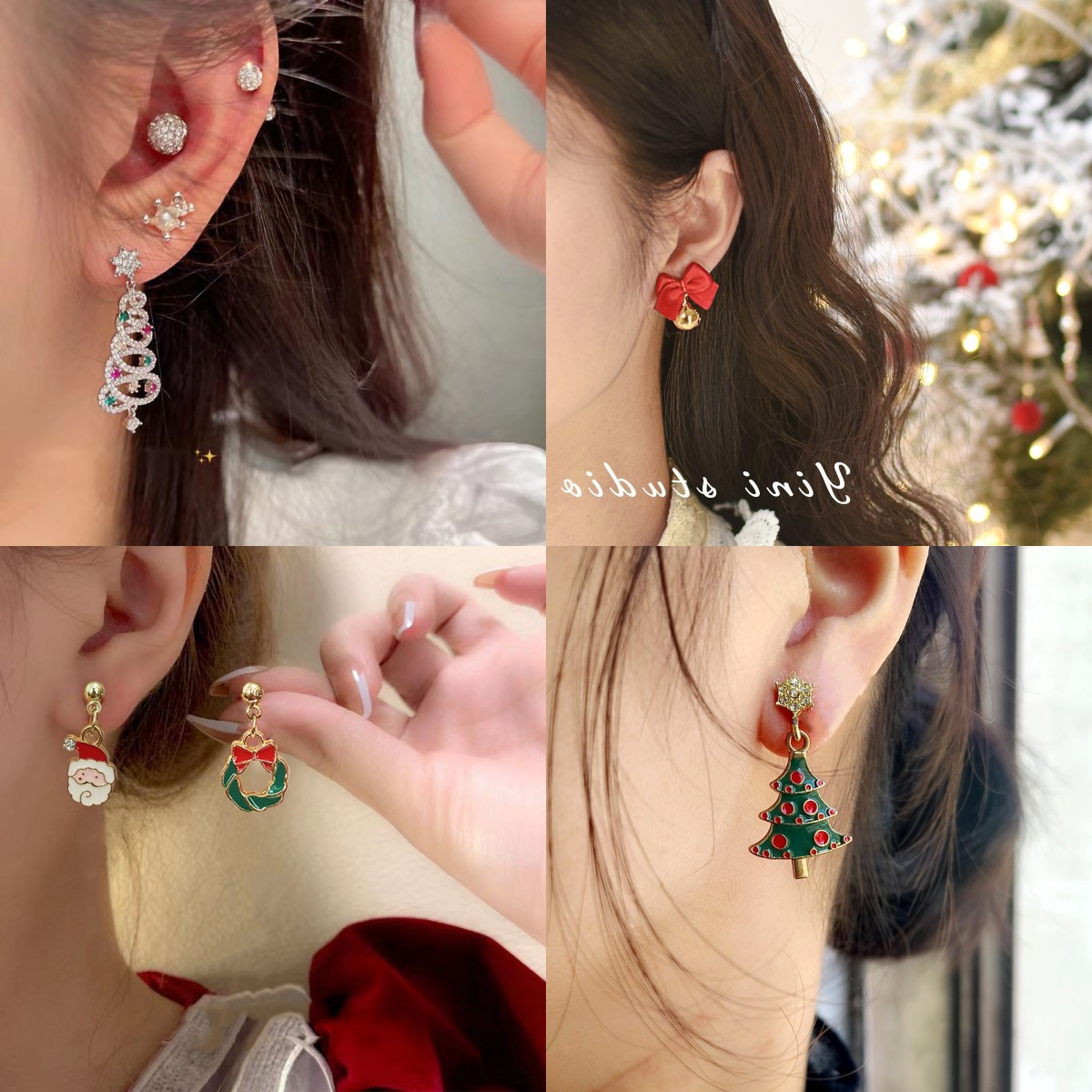New Year and Christmas earrings collection! Must-have stud earrings for the autumn and winter atmosphere ~ Sweet, cute and versatile earrings full figure