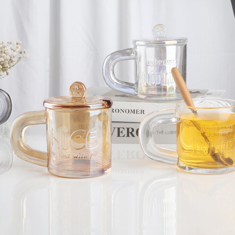 Wholesale of household glass cups with handles, commercial high-temperature resistant coffee cups, milk cups, and Ins-style beverage cups Application Scenario