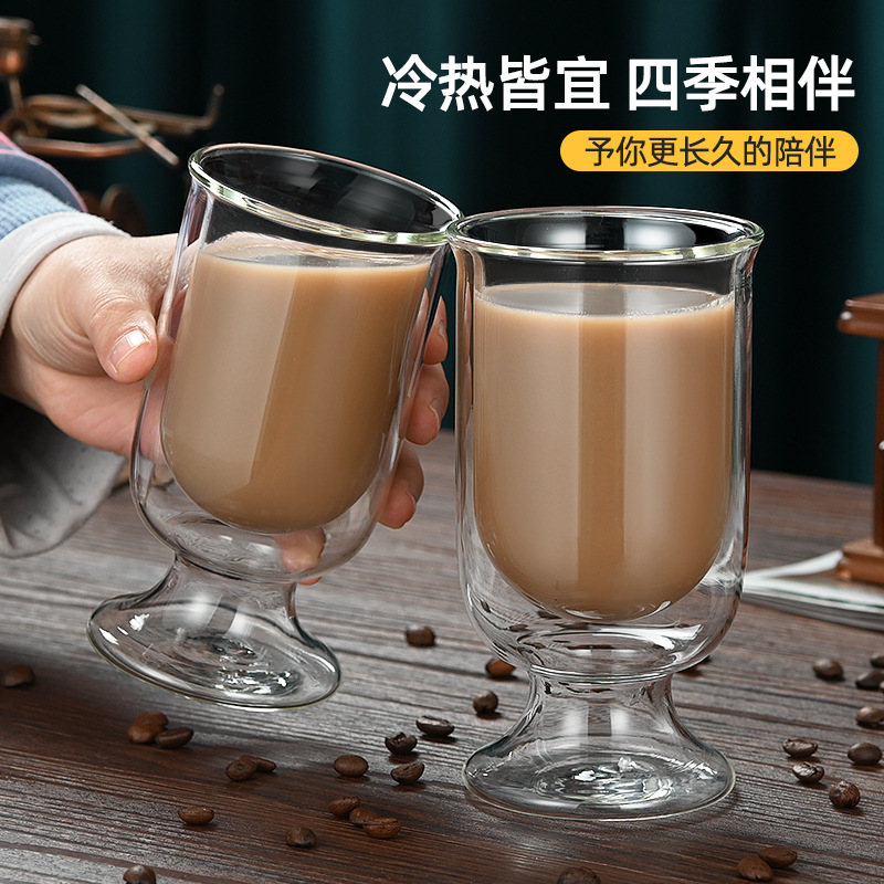 The transparent glass cup, iced latte, coffee cup, cold drink cup, beverage cup, tall glass and juice cup of the same high appearance level as the Internet celebrity details Picture