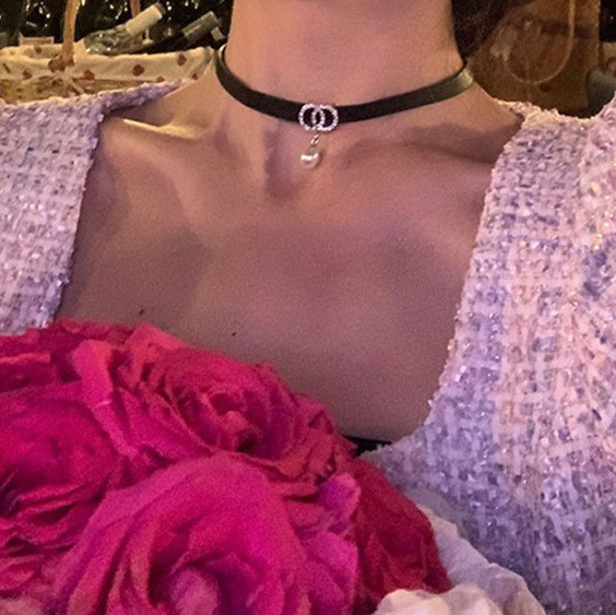 Autumn and winter atmosphere pearl choker necklace necklace, light luxury and niche design, elegant collarbone chain full figure