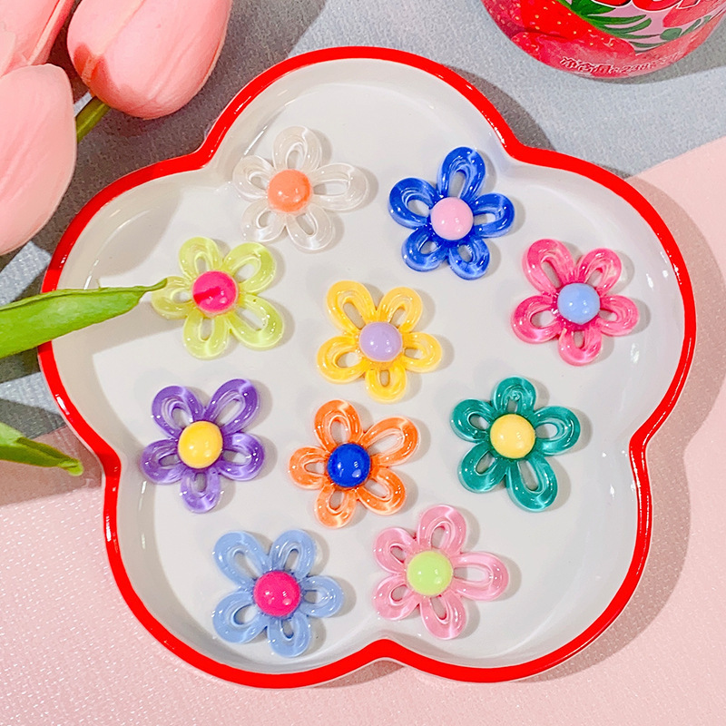 DIY resin small accessories, ice-transparent flower hair accessories, handcrafted hair clips, hair ties, hair bands, materials, cream glue accessories details Picture