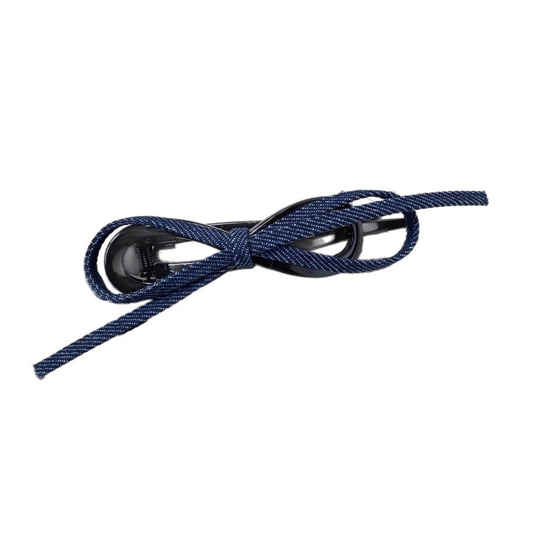 Retro denim bow twist clip for women with a high-end feel 2025 new one-line grab clip for the back of the head, hair clip and hair accessory Item Picture