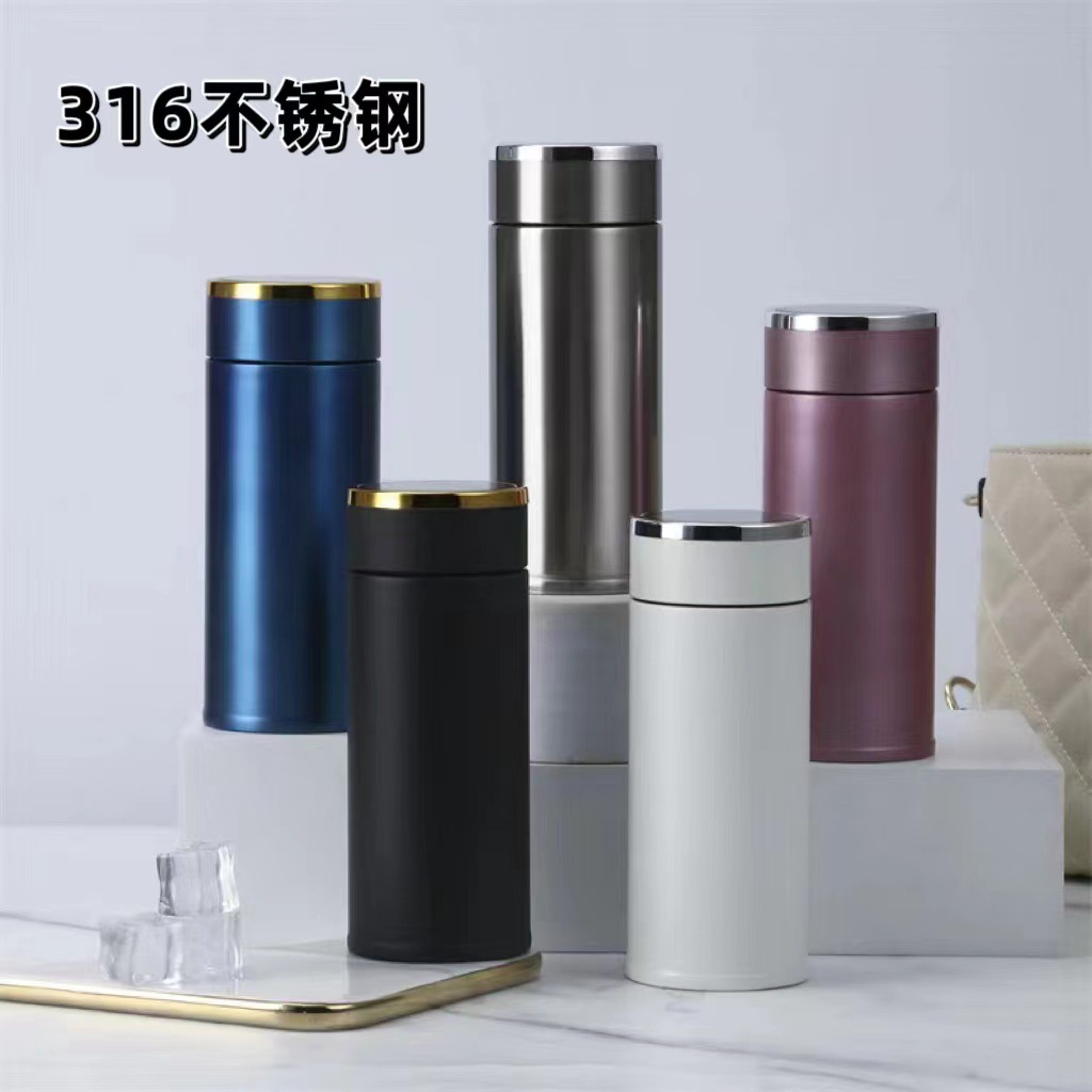 Wholesale of 316 stainless steel insulated cups, warm display tea-water separation cups, gift sets, large-capacity tea brewing cups full figure
