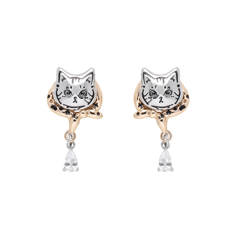 The 2025 new style of cute and playful cat series, fashionable, sweet, cool and high-end necklaces, earrings, bracelets and rings for women Item Picture