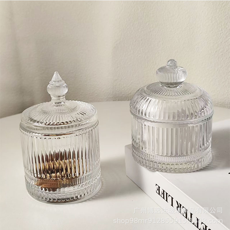 Scented candles, glass jars, jewelry storage boxes, cotton swabs, storage jars, candy cups, sugar jars, wedding candies, cube sugar, snacks full figure