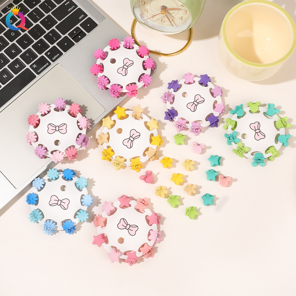 Wholesale of Qiyue candy color card small hair clips, children's small hair clips, colorful braids, bangs clips, hair clippers and hair accessories full figure