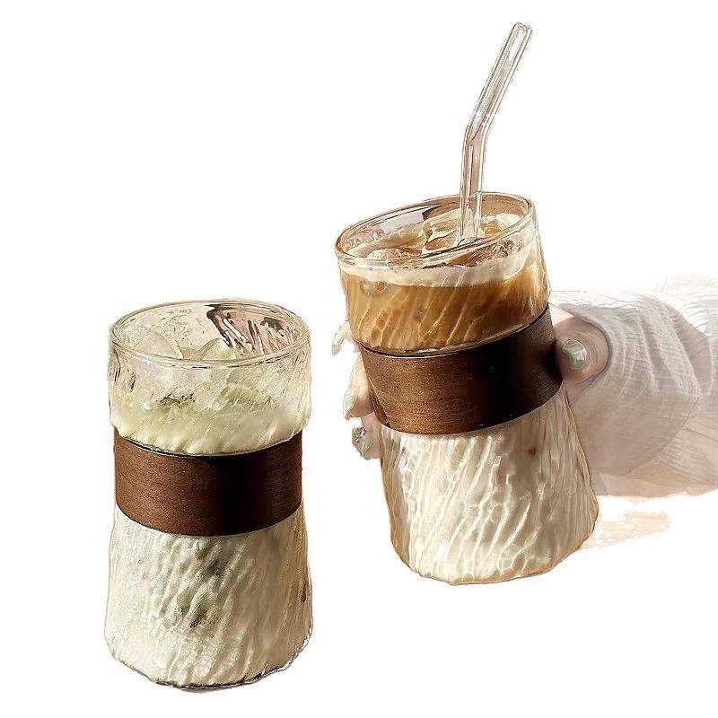 Zhuwei coffee cup, high appearance level office latte ice American heat-resistant transparent simple glass cup, heat-insulating cup Item Picture