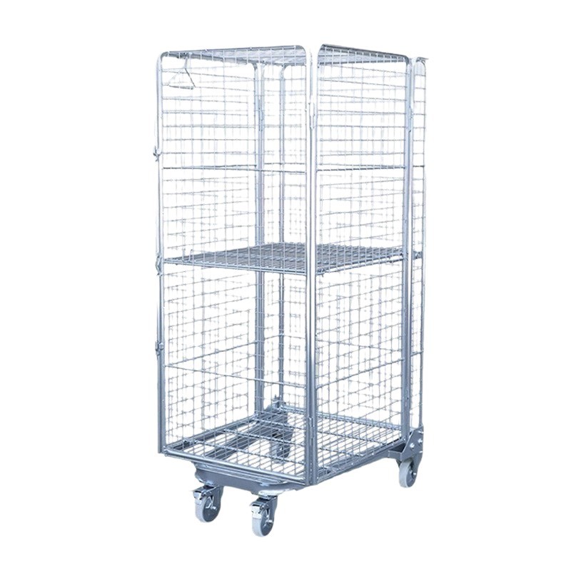 Warehouse turnover carts, logistics wheeled transport vehicles, storage cage carts, folding logistics trolleys, material express loading and unloading vehicles Item Picture