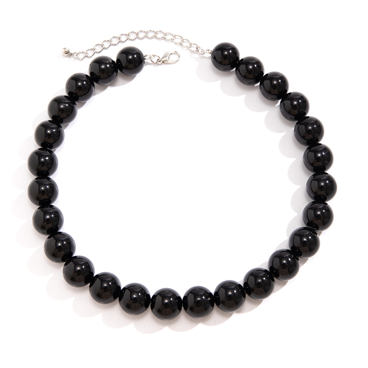 Exaggerated colorful acrylic beaded necklace for cross-border accessories from Europe and America, fashionable geometric round bead collar and collarbone chain for women Item Picture
