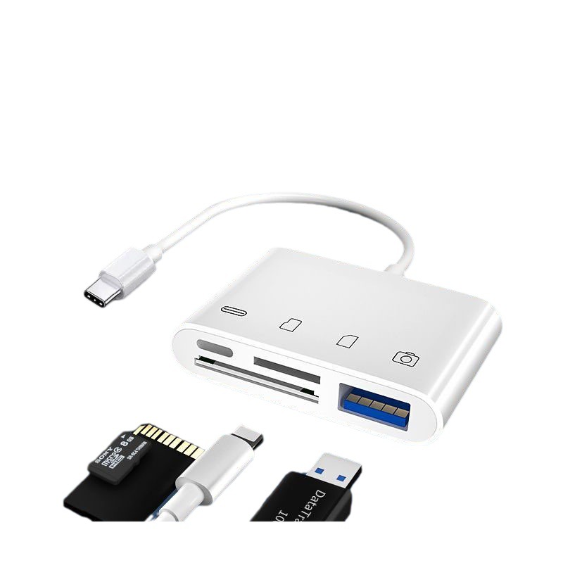 Applicable to Type-C four-in-one converter, sd card reader, otg adapter, camera adapter and mobile phone card reader Item Picture