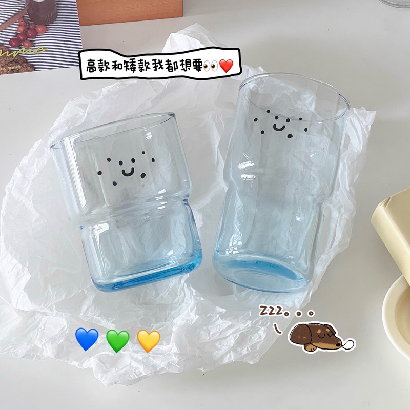 Glass cups, women's water cups, household cold brew cups, coffee cups, internet-famous water cups, breakfast cups, cute milk cups details Picture