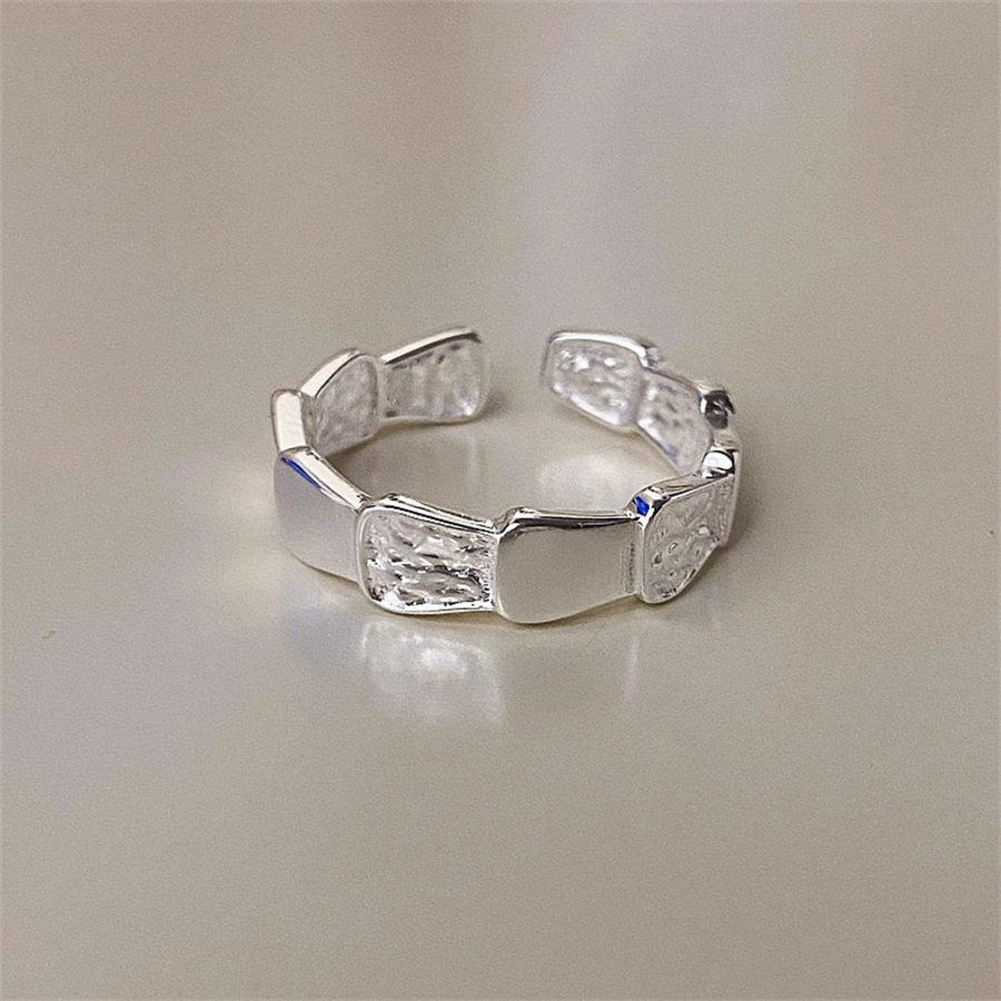 S925 sterling silver scale spliced ring, a unique and niche design for women, is fashionable, versatile and high-end, a trendy index finger ring full figure