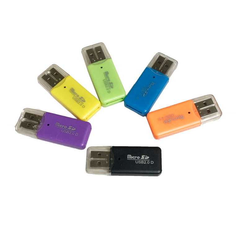Wholesale ice-cool card readers, microSD/TF card/mobile phone memory card USB 2.0 card readers from the manufacturer full figure