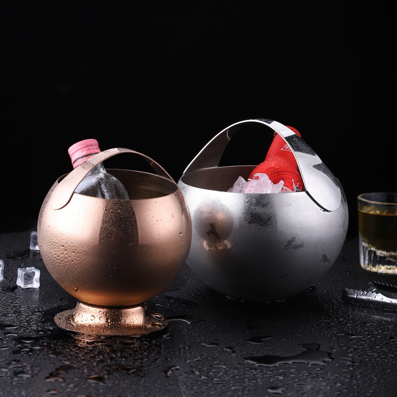 Thickened ice cube bucket, 304 stainless steel, bar ice bucket, advertising ice bucket, KTV ice bucket, storage ice bucket, portable ice granule bucket Specification drawing