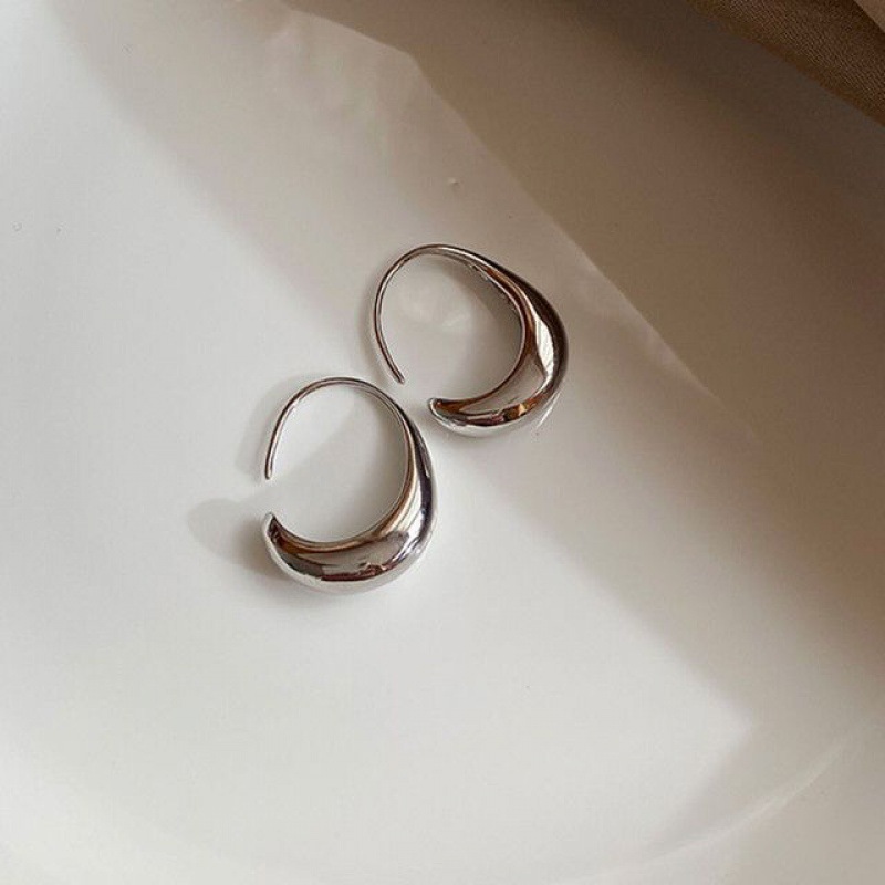 925 Silver Needle Dongdaemun arc-shaped earrings and earrings from South Korea, elegant and versatile, trendy small C-shaped circle earrings details Picture