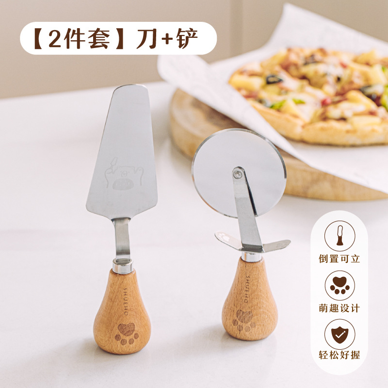 Tree Cocoa Little Bear Keli Pizza Knife, Stainless Steel Roller knife, Home Pizza spatula, Roller knife, Baking tool, Eight poles undefined