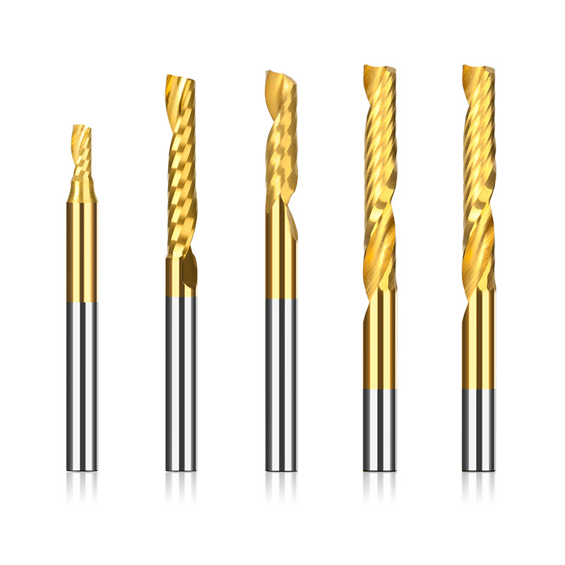 A hot-selling titanium-coated single-edge helical milling cutter with a handle diameter of 3.175mm for tungsten steel engraving on cross-border e-commerce platform ebay full figure