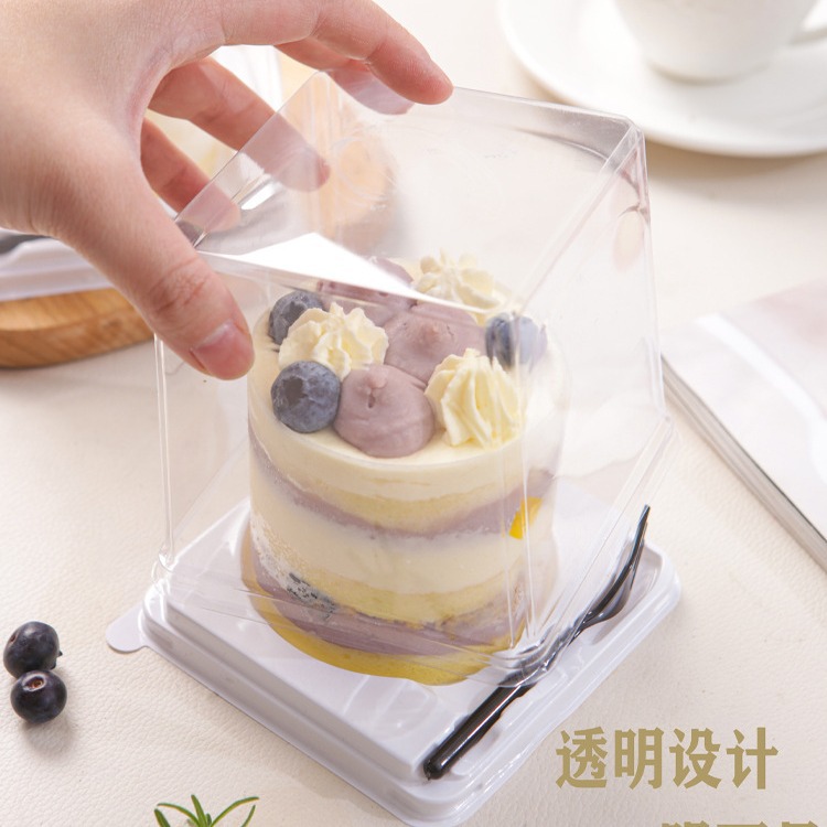 2-inch small cake packaging box, multi-layer mousse transparent blister box, mini Western pastry baking packaging box details Picture