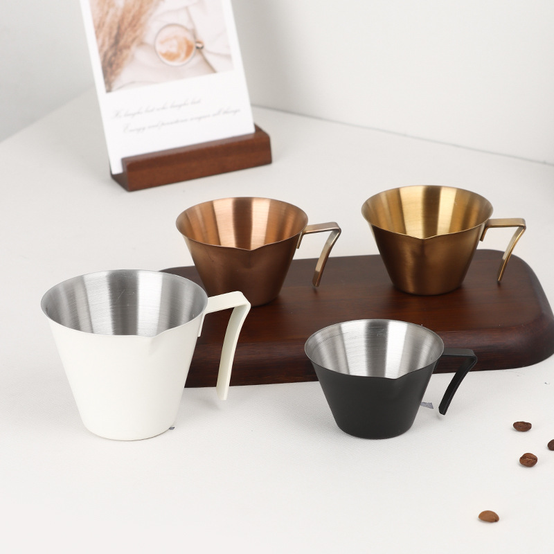 304 stainless steel coffee measuring cup with scale and spout, espresso cup, extraction cup, liquid receiving cup, ounce cup Specification drawing
