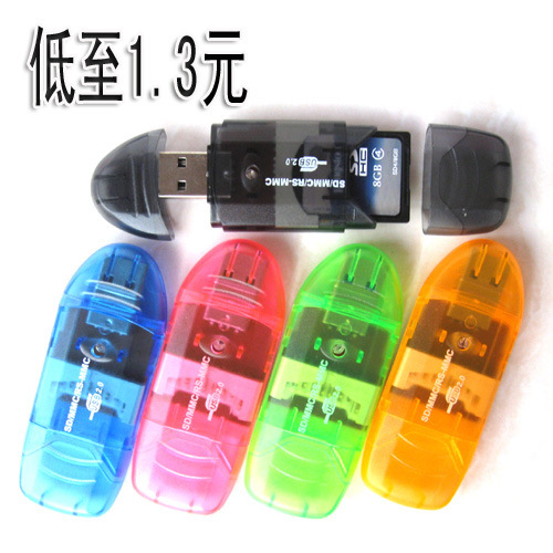 Small dual-cap SD card reader/Golden single-cap camera memory card dedicated reader, high-speed 2.0 full figure