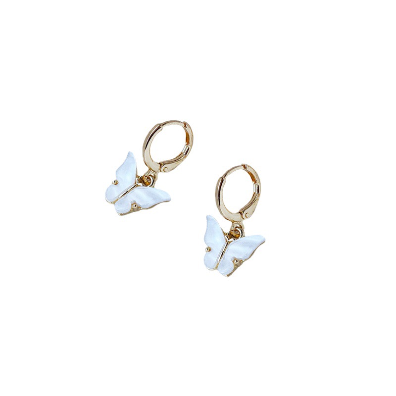 Niche ins Korean style, ladylike charm, butterfly fresh earrings, fashionable and versatile earrings, ear buckles and stud earrings for women Item Picture
