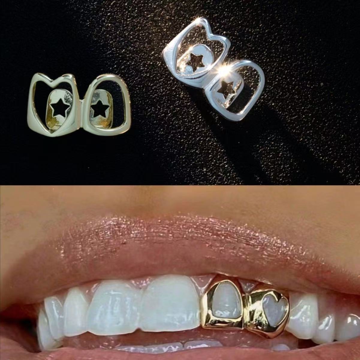 Love Braces, cross-border hollowed-out double-piece braces, heart-shaped design, independent braces with adhesive packaging, hip-hop braces full figure