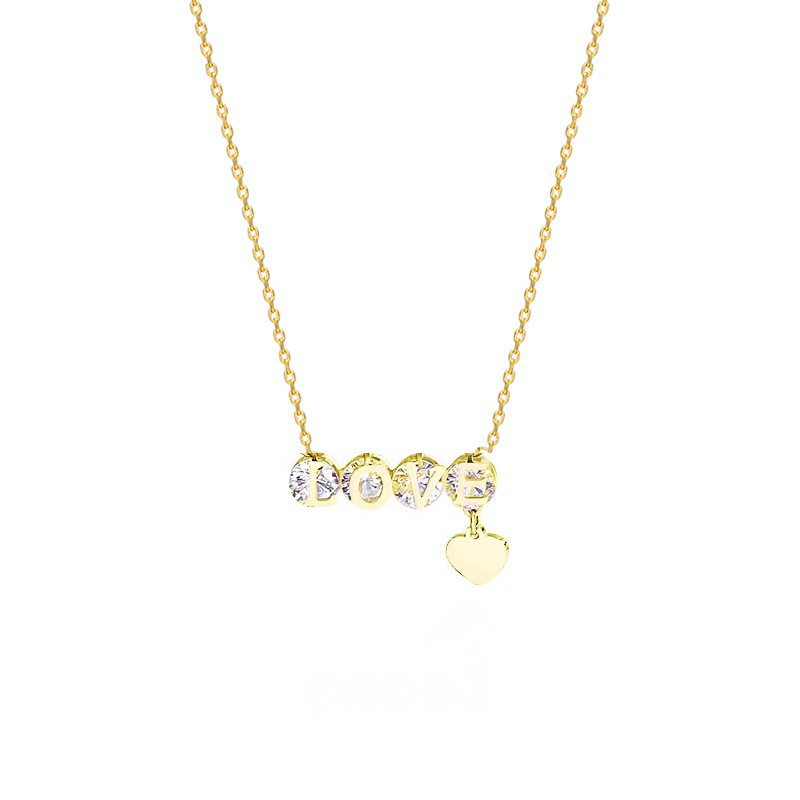 Micro-inlaid zircon heart-shaped pendant, ins-style light luxury titanium steel necklace, women's niche design, Internet celebrity bestseller, collarbone chain trend Item Picture