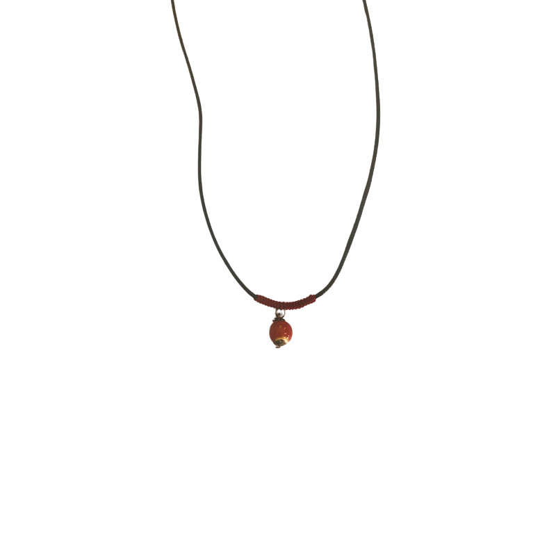 Ceramic jewelry, flower glaze single bead necklace, collarbone chain, ethnic style simple necklace, small accessories, 2023 new style ins Item Picture