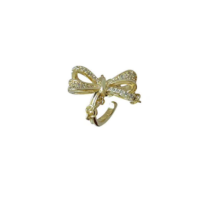 Super fairy zircon bow tassel ear bone clip for women, Korean style, simple and versatile, elegant, no ear holes, ear clip earrings Item Picture