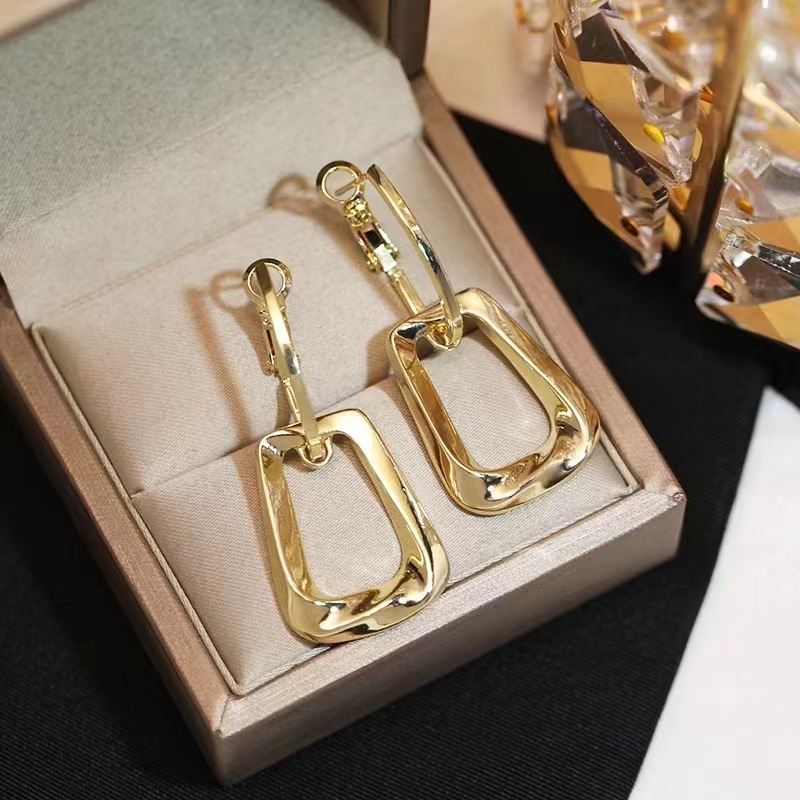 Golden light luxury and high-end pendant earrings, women's fashionable, individual and niche design, elegant earrings, internet-famous earrings and earrings Application Scenario