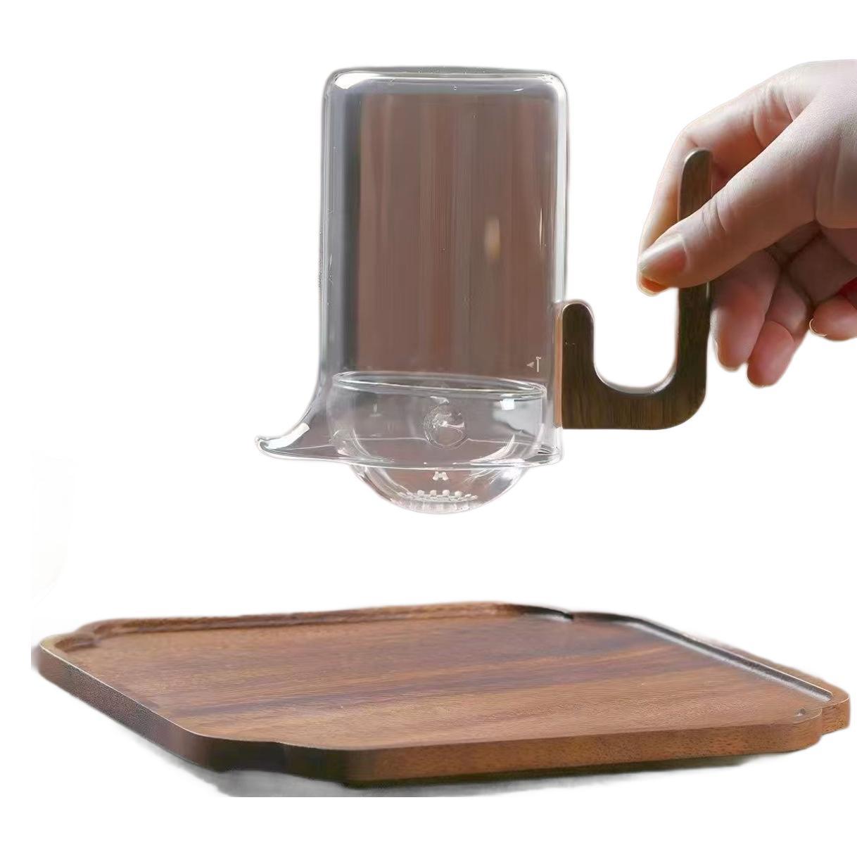 Small green tangerine glass fair cup, large-capacity filtration integrated tea-water separation office personal green tea flower tea glass cup Item Picture