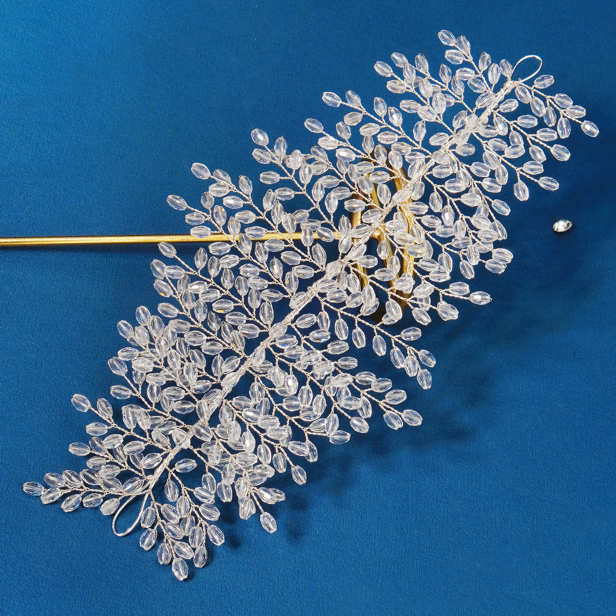 European and American exaggerated heavy industry headwear, bride headband, double-row widened crystal headband, stage fashion show, full diamond dress hair accessory details Picture