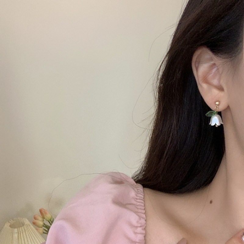 S925 Silver Needle Lily of the Valley Ear Stud Foresty-style country Style Earrings, new Spring 2025 sweet ear clip earrings Application Scenario