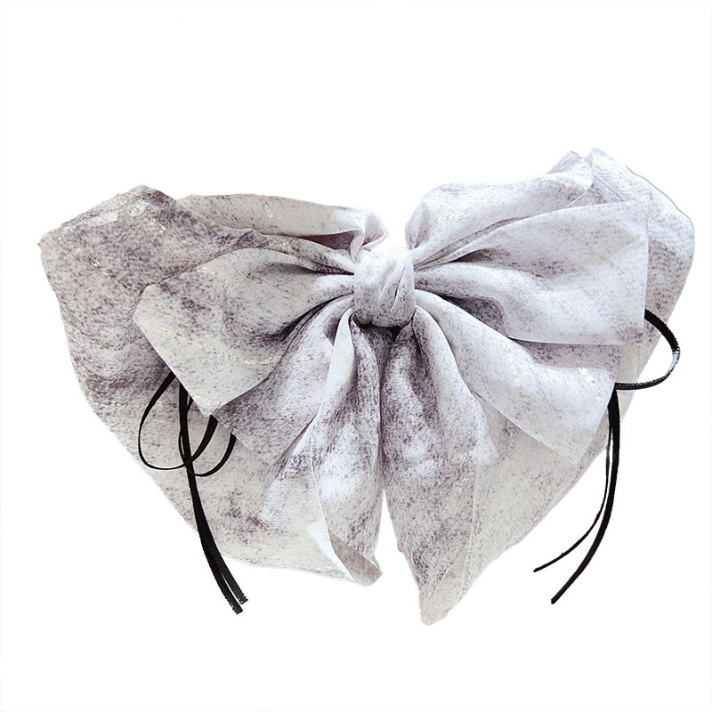 Fashionable and high-end, flowing chiffon bow ribbon hair clip, lazy person's hair clip, elegant ponytail hair clip at the back of the head Item Picture