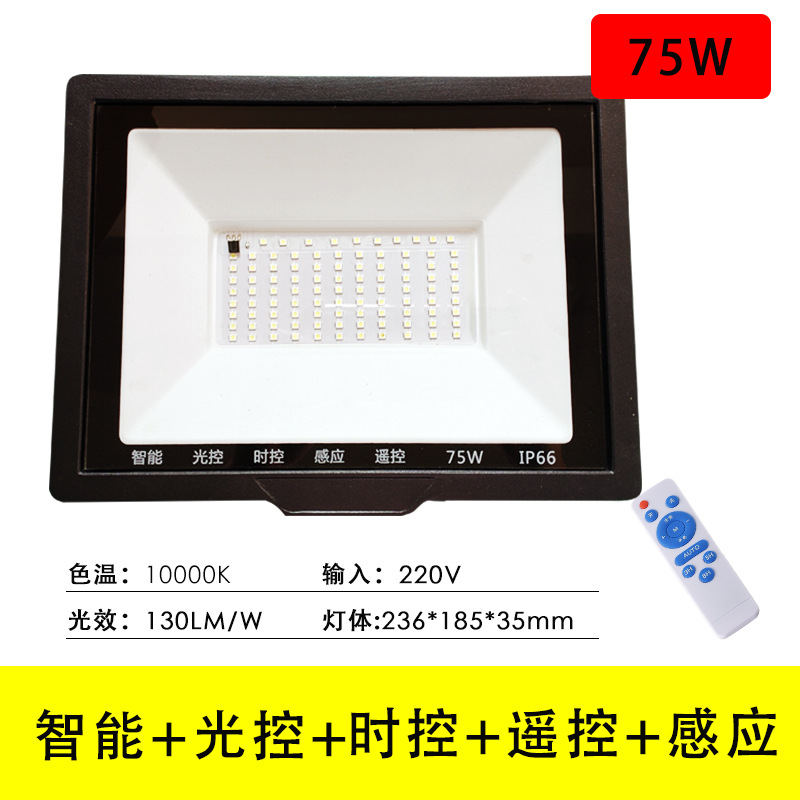 Light-controlled floodlight strip, sensor led, community courtyard light, outdoor street light, waterproof outdoor light, 220V, all-dark lighting Specification drawing