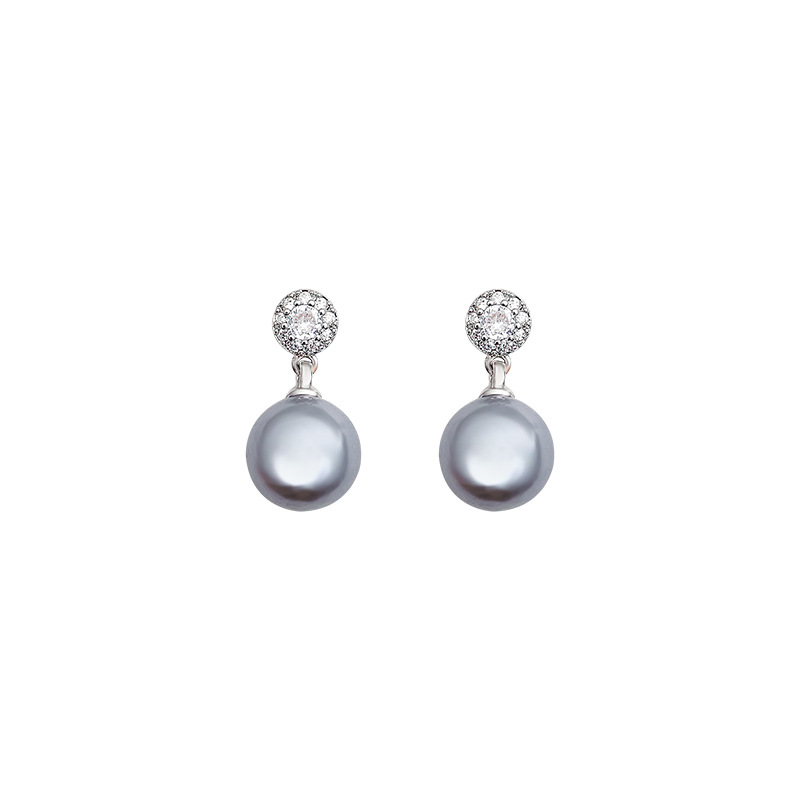 Light luxury zircon pearl stud earrings, women's fashion, high-end feel, versatile, unique and individual, popular online celebrity bestsellers wholesale Item Picture