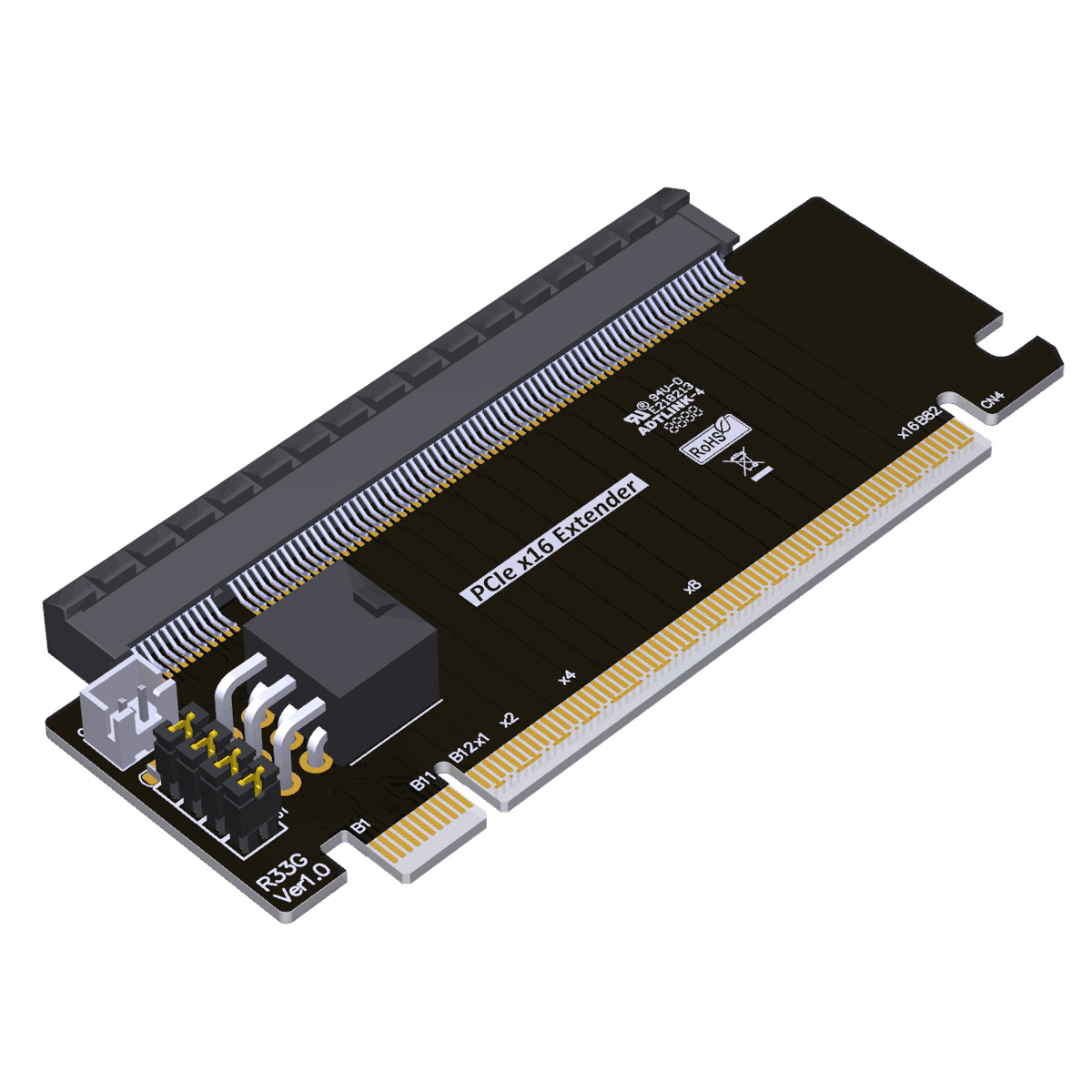 ADT ADT PCIE 4.0x16 booster card test Extension adapter protection card Motherboard card slot protection Specification drawing