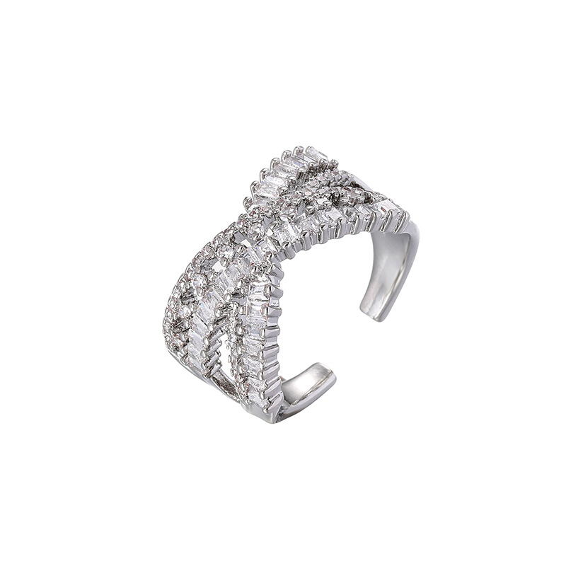 The micro-inlaid zircon open ring is a niche design index finger ring with a high-end feel. It features an ins trendy, light luxury and cold style, presenting a fashionable and individual look Item Picture