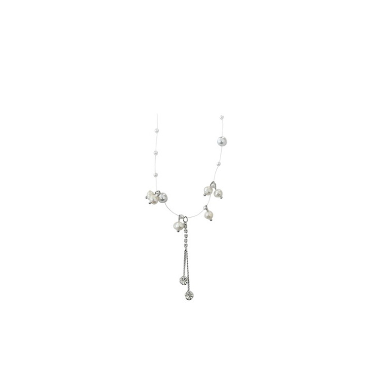 Pearl necklace for women's Summer 2023, a new and niche design with a fringed collarbone chain, a light luxury neckchain accessory Item Picture