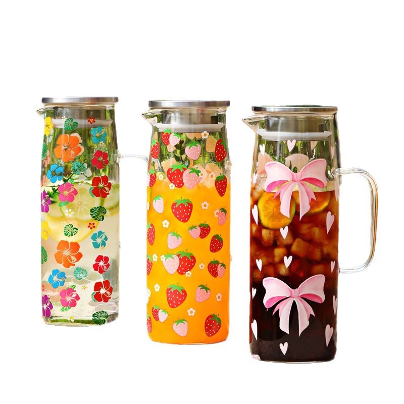 Creative high borosilicate transparent glass household large-capacity cold water cup thickened high-temperature resistant restaurant brewing teapot Item Picture