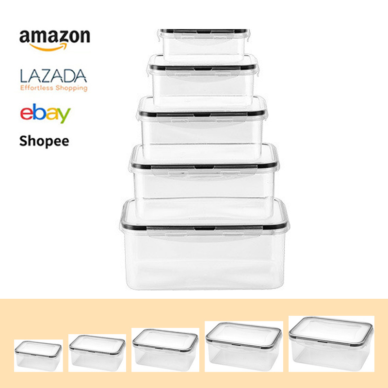 Transparent thickened preservation box, camping picnic box, outdoor food storage box, kitchen refrigerator, fruit bento box full figure