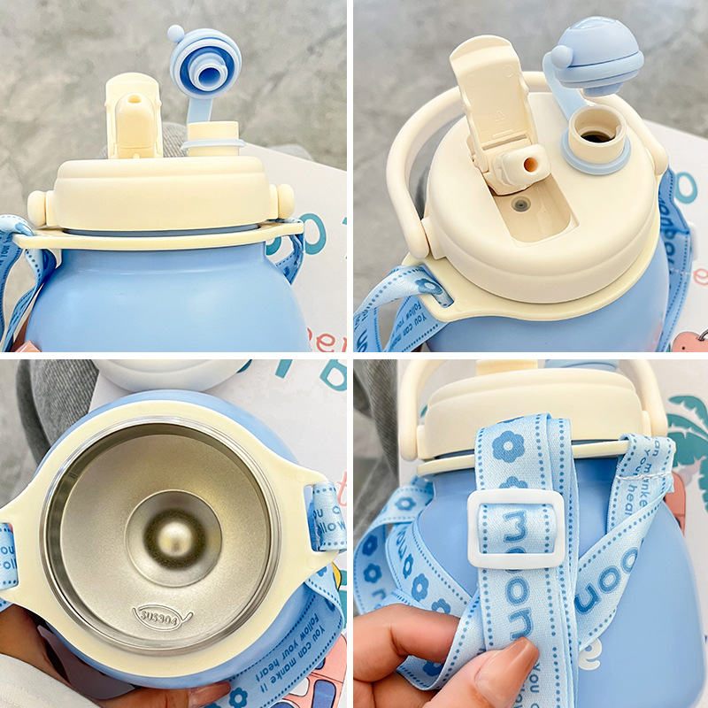 Original and personalized stainless steel insulated cup, high appearance level, large-capacity water cup for girls, student insulated cup, double-drinking portable details Picture