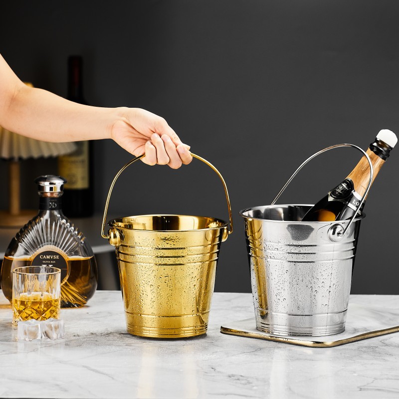 304 stainless steel ice bucket, bar, ktv, sake, beer, hotel, household ice bucket, snack bucket, commercial Specification drawing