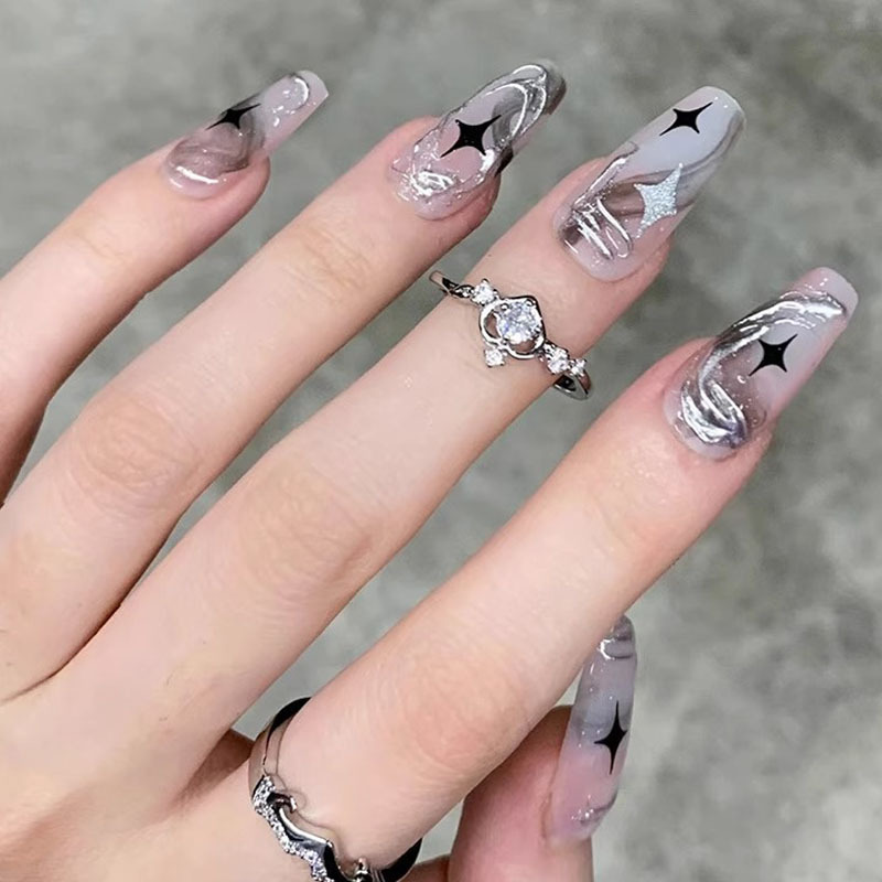 French minimalist heart-shaped zircon open ring, women's fashionable and elegant ring, ins cold style and individual index finger ring trend Specification drawing