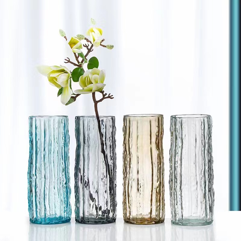 Nordic-style glass vase, popular transparent ins style, hydroponic fresh flowers, dried flowers, lily arrangement, table and living room decoration full figure