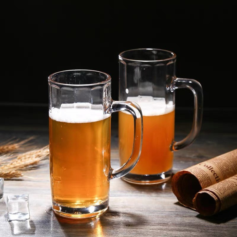 Lizun Creative striped handle cups, juice cups, beverage cups, beer mugs, draft beer cups, water cups, tea cups and glass cups full figure